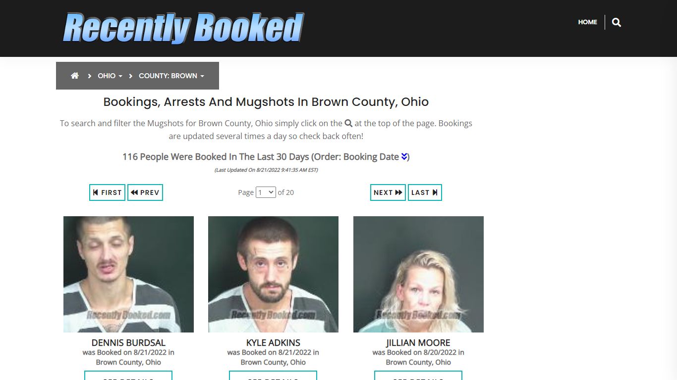 Recent bookings, Arrests, Mugshots in Brown County, Ohio - Recently Booked