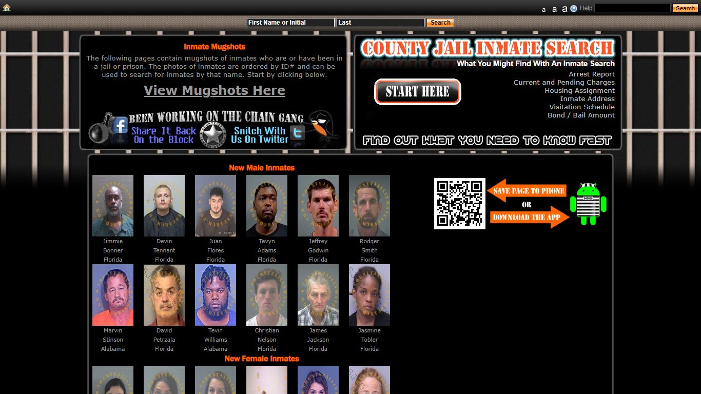 Recent Arrest Mugshots And Inmate Search - County Jail Inmate Search